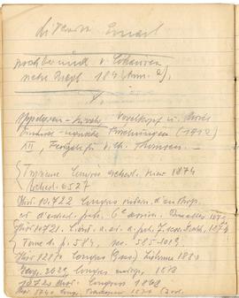 Fragment brulionu Józefa Żurowskiego z notatkami w języku niemieckim na temat kultury merowińskie...