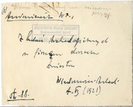 Fiszka z odręcznymi notatkami bibliograficznymi Józefa Żurowskiego  strona 1: "Antoniewicz W...