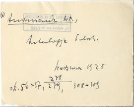 Fiszka z odręcznymi notatkami bibliograficznymi Józefa Żurowskiego  strona 1: "Antoniewicz W...