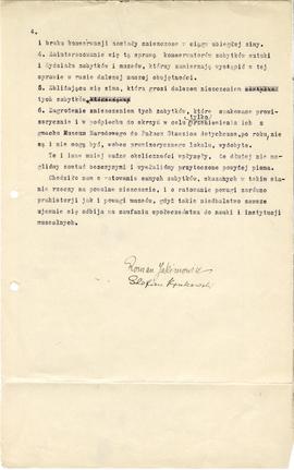 Pismo konserwatorów R. Jakimowicza i S. Krukowskiego z dnia 02.07.1922 r. do Prezydium Państwoweg...