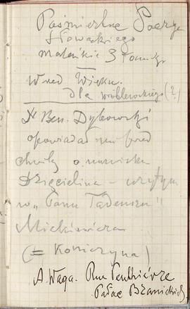 Notes nr 23 z wpisami odręcznymi  Erazma Majewskiego z okresu od 09.09.1885-05.10.1885 r.  strona.