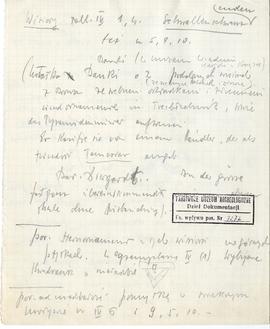 Zespół odręcznych notatek Józefa Żurowskiego (w tym opisy zabytków i zapiski bibliograficzne) wra...