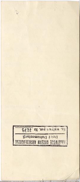 Odręczny wypis Józefa Żurowskiego z publikacji G. Riek "Die Eiszeitjägerstation am Vogelherd...