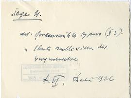 Fiszka z odręcznymi notatkami bibliograficznymi Józefa Żurowskiego  strona 1: "Seger H.  art...