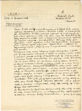 Rękopis. Pismo konserwatora Michała Drewko z dnia 29 września 1926 r. do Wydziału Nauki Ministers...