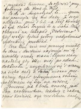 Rękopis listu Krystyny Wisłockiej (później Remerowej) do Józefa Żurowskiego z dnia 15.10.1925 r. ...