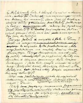 Rękopis niekompletny z dnia 11.11.1906 r.-fragment artykułu p.t. "Listek ulotny"  stron...