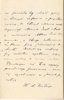 List (rękopis) od Władysława Kozłowskiego do Erazma Majewskiego  strona 3