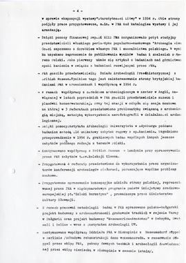 Państwowe Muzeum Archeologiczne w Warszawie. Sprawozdanie z działalności w roku 1993.  Maszynopis...