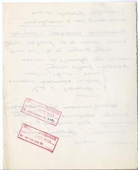 Rękopis wykładów Józefa Żurowskiego z zakresu archeologii przedhistorycznej  strona 192: pieczątk...