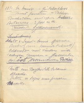 Brulion Józefa Żurowskiego z notatkami w języku niemieckim z okresu studiów w Wiedniu  strona 35