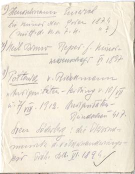 Odręczne notatki Józefa Żurowskiego pt. "Poszukiwana Literatura" z wykazem bibliografii...