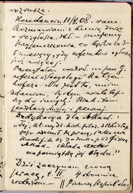 Notatnik nr 68 z odręcznymi notatkami Erazma Majewskiego z okresu od 08.08.1908 r. do 06.10.1909 ...