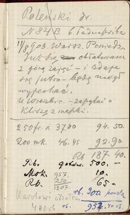 Notatnik nr 60 z odręcznymi notatkami Erazma Majewskiego z okresu od 14.07.1903 r. do 23.02.1904 ...