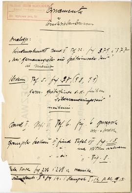 Brulion Józefa Żurowskiego zawierający zbiór luźnych kartek z notatkami w języku polskim i niemie...