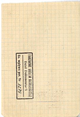 Fiszka z odręcznymi notatkami bibliograficznymi Józefa Żurowskiego  strona 2