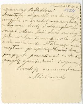 List od Jadwigi Milewskiej do Erazma Majewskiego (rękopis)