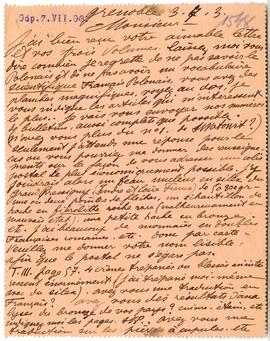 Kartka pocztowa od Hansa Müllera do Erazma Majewskiego (rękopis  pieczątka)  strona 2 (rewers)