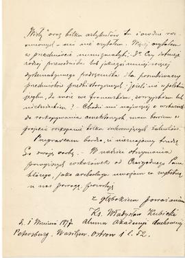 List (rękopis) od Ks. Władysława Kubickiego do Erazma Majewskiego  strona 4