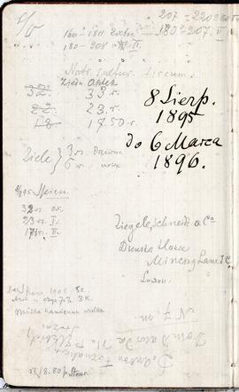 Notes nr 48 z wpisami odręcznymi  Erazma Majewskiego z okresu 08.08.1895 r.-06.03.1896 r.  wyklej...