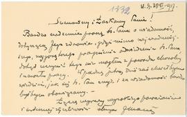 List od ks. Juliana Machlejda do Erazma Majewskiego (rękopis)  strona 1