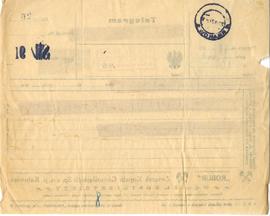 Telegram Wacława Zbyszewskiego do Józefa Żurowskiego z dnia 20.07.1927 r.  strona 2: odręczna adn...