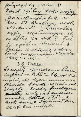 Notatnik nr 83 z odręcznymi notatkami Erazma Majewskiego z okresu od 26.06.1915 r. do 06.08.1915 ...