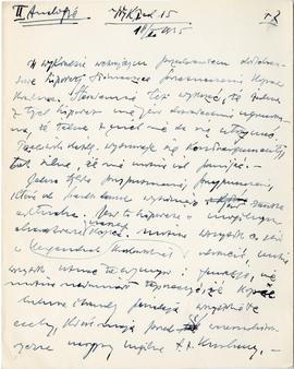 Rękopis dwudziestu ośmiu wykładów Józefa Żurowskiego pt. "Zagadnienie Kopca Krakusa na tle z...