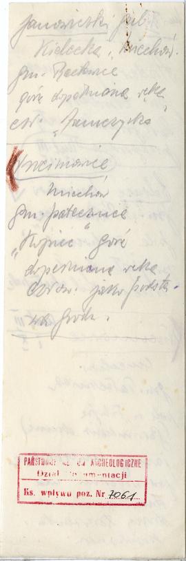 Odręczne notatki Józefa Żurowskiego z objazdów naukowych  strona 5: "Janowiczki […]"