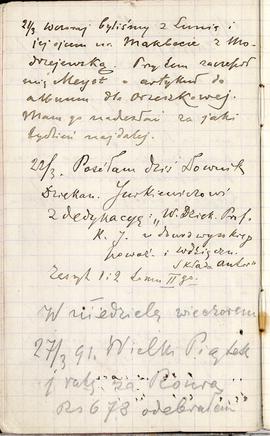 Notes nr nr 37 z wpisami odręcznymi  Erazma Majewskiego z okresu od 15.03.1891 r.-10.10.1891 r.  ...