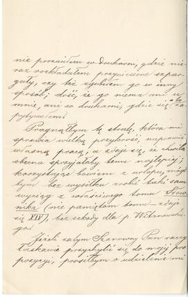 List od Adolfa Fedorowicza do Erazma Majewskiego (rękopis)  strona 2