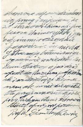 Rękopis listu prof. Włodzimierza Demetrykiewicza do Józefa Żurowskiego z dnia 30.07.1928 r.  stro...