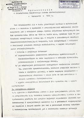 Państwowe Muzeum Archeologiczne w Warszawie. Sprawozdanie z działalności w roku 1988.  Maszynopis...