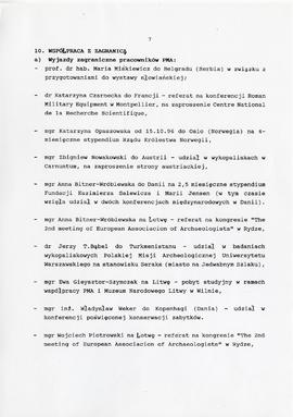 Państwowe Muzeum Archeologiczne w Warszawie. Sprawozdanie z działalności w roku 1996.  Współpraca...
