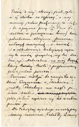 List od A. Chotyńskiego do Erazma Majewskiego (rękopis)  strona 2