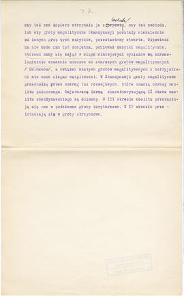 Maszynopis i rękopis trzynastu wykładów Józefa Żurowskiego na temat kultury megalitycznej  strona...