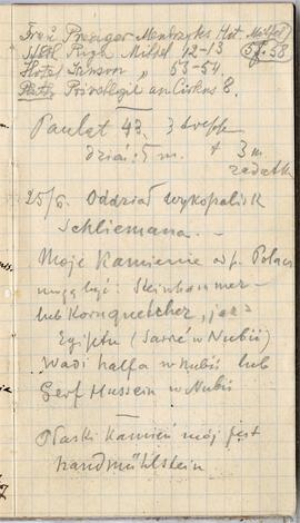 Notes nr 50 z wpisami odręcznymi  Erazma Majewskiego z okresu 19.07.1896 r.-05.10.1896 r.  strona.