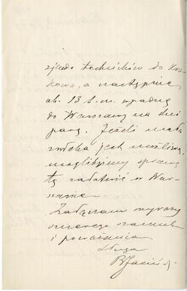 List od Bronisława Jasińskiego do Erazma Majewskiego (rękopis)  strona 2