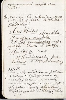 Notes nr 5 z okresu 15.02.1877 r .- 22.04.1877 r. Notatki odręczne Erazma Majewskiego dot. spraw ...