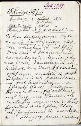 Notes nr 5 z okresu 15.02.1877 r .- 22.04.1877 r. Notatki odręczne Erazma Majewskiego dot. poszuk...