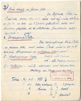 Brulion Józefa Żurowskiego zawierający zbiór luźnych kartek z notatkami w języku polskim i niemie...