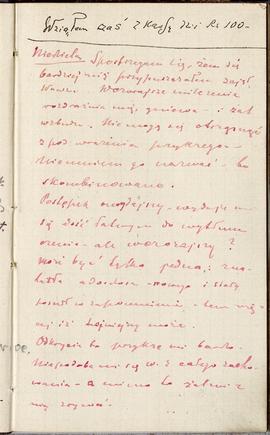 Notes nr 19 z wpisami odręcznymi  Erazma Majewskiego z okresu 05.07.1884 r.- 29.08.1884 r.  strona.