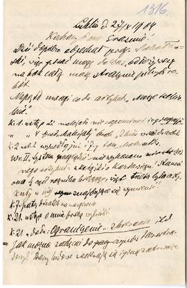 List od Hieronima Rafała Łopacińskiego do Erazma Majewskiego (rękopis)  strona 1