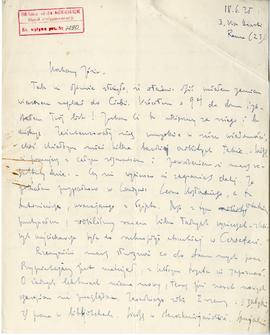 Rękopis listu Stanisława Gąsiorowskiego do Józefa Żurowskiego z dnia 18.05.1925 r. wraz z kopertą...