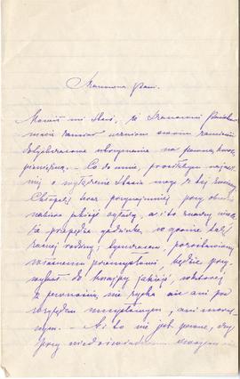 List od Marii Konopnickiej do Erazma Majewskiego (rękopis)  strona 1