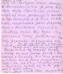 Rękopis listu Krystyny Wisłockiej (później Remerowej) do Józefa Żurowskiego z dnia 1.08.1921 r.  ...