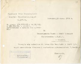 Maszynopis. Pismo Kierownika Państwowego Grona Konserwatorów Zabytków Przedhistorycznych nr 157-V...