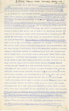 Maszynopis wypisów z K. Römera  Podanie o Kraku i Wandzie  "Biblioteka Warszawska"  t. ...