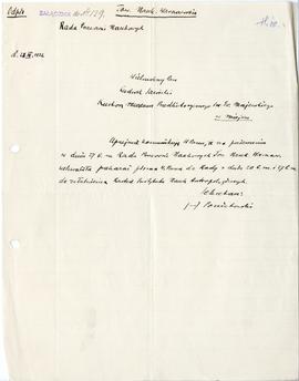 Pismo (odpis -załącznik do nr 129) Rady Pracowni Naukowych TNW z 28 marca 1922 r. do L. Sawickiego