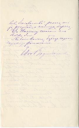 List od Edwarda Bogusławskiego do Erazma Majewskiego (rękopis)  strona 2